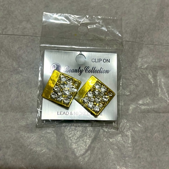 Gold Clip-On Earrings - Picture 2 of 2